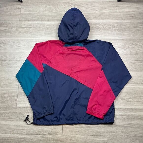 Vintage Nike Jacket Mens Extra Large Blue 90s Windbreaker Hooded Zip - Picture 7 of 12